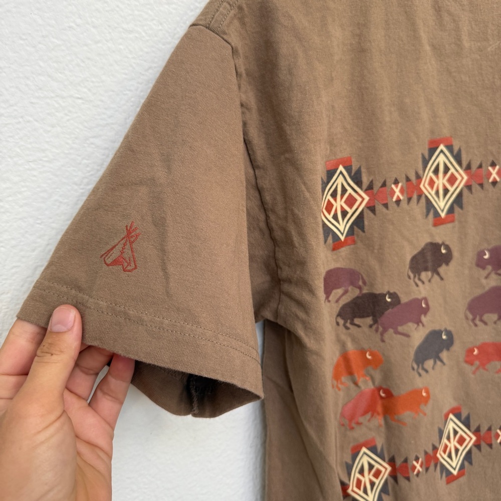 Pendleton Graphic Buffalo Tee Brown Size S - image 5